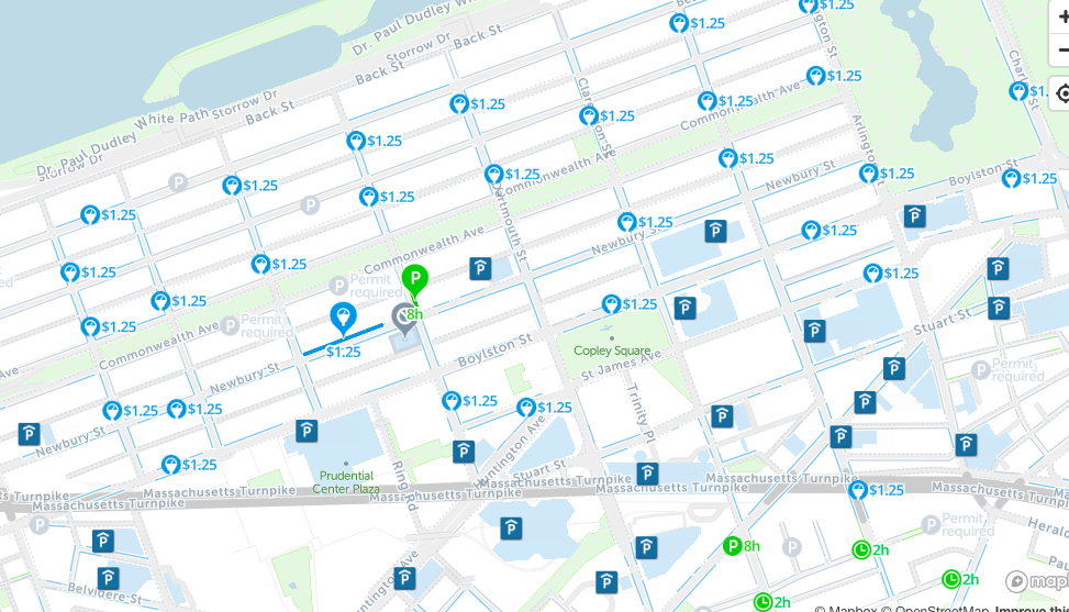 Metered Parking Boston Map 2020 : Map of Free Parking in Boston   SpotAngels