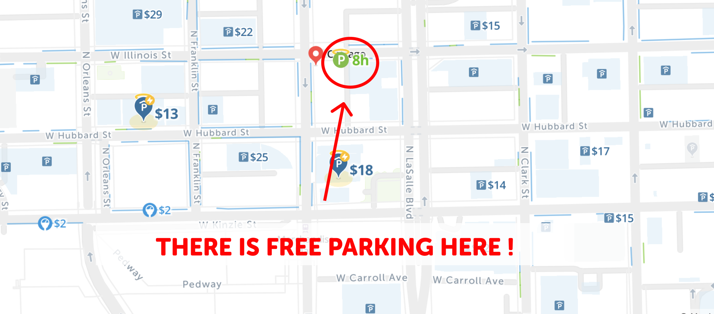 2021 Map Of Free Parking In Chicago Spotangels