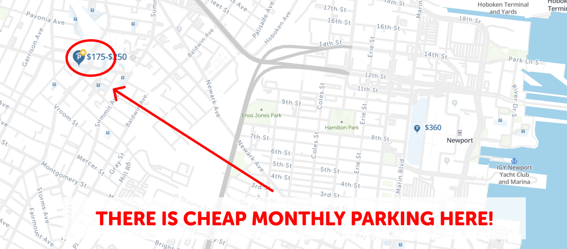 Top 50 Cheapest Monthly Parking near Hoboken, New Jersey