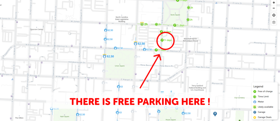 Raleigh parking map