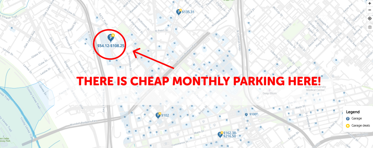 Top 50 Cheapest Monthly Parking near Richardson, Texas