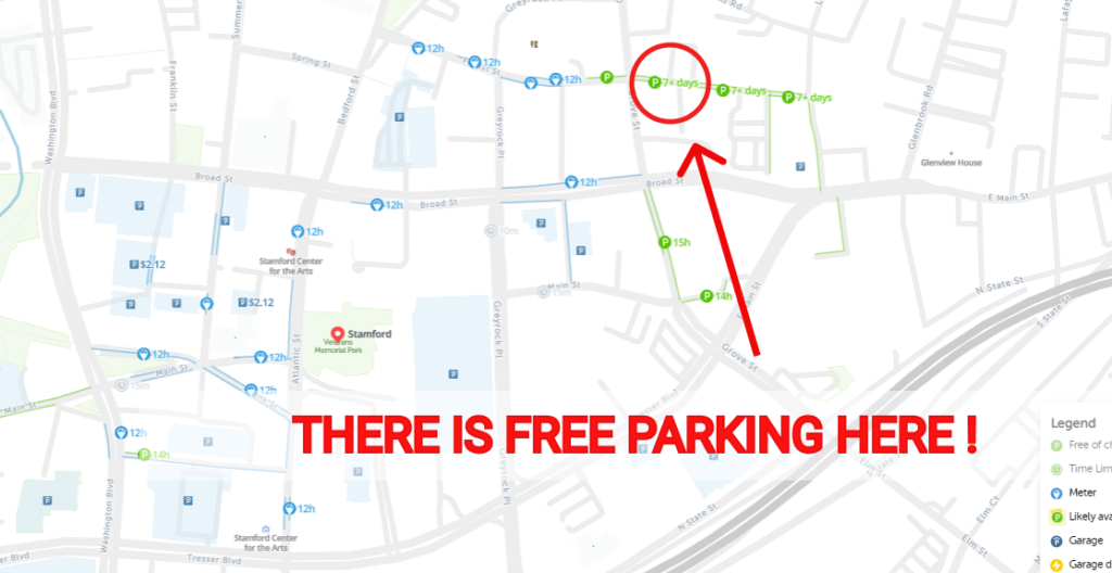 Stamford Free Parking Map 1024x528 